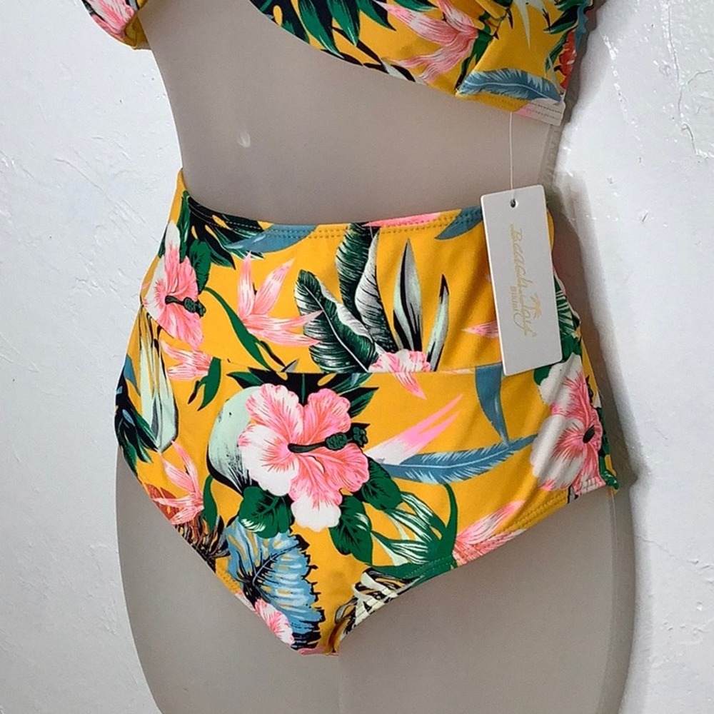 Beach Joy Bikini Tropical High waisted bikini size small NWT - Picture 5 of 16
